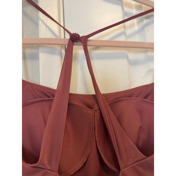 Azazie Kalea Dress Desert Rose Ruched Maxi Gown | Size A0 - Picture 7 of 7